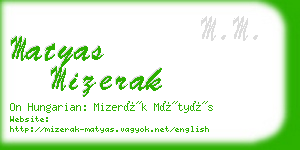 matyas mizerak business card